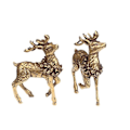 Miniatyrbillede 3 af 3: 2 stk. Ren Dekoration i Massiv Messing, Solid Hjorte Skrivebords Pynt Håndværk Ornament Til Bil Hjem Butik Kontor