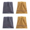 Pikkukuva 2 / 5: Pyyhe, ylelliset käsipyyhkeet, 100 % puuvillaa, nopeasti kuivuvat kylpypyyhkeet, pehmeät ja imukykyiset, 4 kappaletta Yellow&Gray