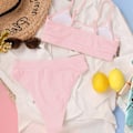 Pikkukuva 3 / 3: Naisten korkeavyötäröinen ribbikangas bikinitop ja -alusasu, vaaleanpunainen, L-US12 Pink L