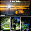 Pikkukuva 4 / 5: LED-otsalamppu, ladattava, 90 000 lumenia, erittäin kirkas, 5