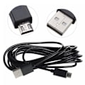 Miniatyrbillede 3 af 3: 3 meter Micro USB-kabel sort/hvid opladningsledning erstatning til