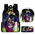 Pikkukuva 1 / 4: 3 kpl/setti jalkapalloilija Lionel Messi reppu opiskelijan koululaukku I satchel