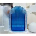 Miniatyrbild 5 av 5: Skrivbordsförvaringslåda Pennhållare Makeupborste Förvaringshink Akryl Korrugerad Sh transparent blue