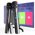 Miniatyrbild 4 av 5: 2 ST Trådlöst Mikrofonsystem Kit USB-mottagare Handhållen Hemfest Smart TV Högtalare Sjungande Mikrofon