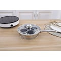 Miniatyrbillede 4 af 5: Æggekoger med 4 Kopper - Æggekoger i Rustfrit Stål til Pocherede Æg - Induktionskomfur Æggekogersæt med 4 Non-stick Store Silikone Æggekoger Kopper