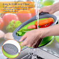 Miniatyrbilde 3 av 5: Ollapsible Colander Sil, Oppbevaringskurv Sil For Frukt Grønnsak, Plassbesparende Sammenleggbar Mesh W
