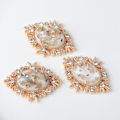 Miniatyrbillede 5 af 5: 5 Legering Ovale Cabochon Acryl Krystal Knapper Til Smykkefremstilling I Hvid