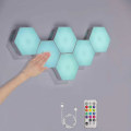 Miniatyrbillede 1 af 5: Hexagon Lys Med Fjernbetjening, Smart Diy Hexagon Væglamper, Du