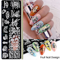 Miniatyrbild 5 av 5: Nagelkonstmall Nagelstämplingsplattor Stenciler Djurtryck Orm