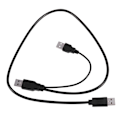 Miniatyrbilde 4 av 5: USB 2.0 Type A Hann til Dobbel USB A Hann Y-Splitter Kabel Svart
