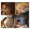 Miniatyrbillede 3 af 3: LED-skrivebordslampe, justerbar, øjenbeskyttende (sort)