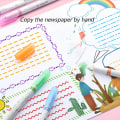 Miniatyrbilde 3 av 5: Kurve highlighter pennsett, 6 stk Flownwing flair penner med 6 forskjellige kurveformede fine tupper, fargede kurvepenner håndverkspenner for utklippsbok Journaling Su