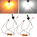 Miniatyrbilde 3 av 5: 2 stk Bau15s 96-LED 3014 50W Dual-color Switchback LED Drl Blinklyssett