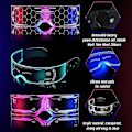 Miniatyrbilde 4 av 5: 3 stk LED Visor Briller, 7 Farger 5 Moduser Futuristiske Briller Cyberpunk Lys Opp Briller Lysende Briller