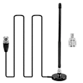 Miniatyrbilde 3 av 5: CB Antenne 27MHz Myk Pisk Magnetisk Base BNC PL259 Kontakt CB Antenne for Cobra