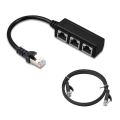 Miniatyrbilde 1 av 3: Splitter 1 hann til 3 hunn Lan Ethernet nettverkskabeladapter