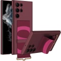 Miniatyrbild 1 av 5: Slim Pc Stöttåligt Stöd Kickstand Fodral Kompatibel Samsung Galaxy S23 Ultra/s23 Plus/s23 Med Läder Armband Red S23 Plus
