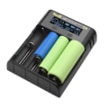 Miniatyrbillede 2 af 4: 4-slot LCD-skærm batterioplader Smart USB LCD batterioplader Lithium elektronisk oplader