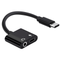 Pikkukuva 1 / 4: USB Type-C - 3,5 mm äänensovitinjohto 2-in-1 Type-C - 3,5 mm liitäntä stereokuulokkeille ja mikrofonille Aux-muunnin lataussovitin Pixel 2/2 XL/ Huaw
