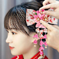 Pikkukuva 3 / 5: Naisten hiuskoristeet Kukka hiuspidike Kimono hiusneulat Kanzashi Kukka hiusneula