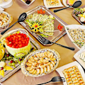 Miniatyrbillede 5 af 5: Serveringssæt i rustfrit stål til buffet, catering, fest, banket, serveringsskeer og gafler, sort