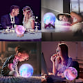 Miniatyrbilde 2 av 5: Månelampe Lava Lampe Nattelys Galaxy Lampe 16 LED Farger Med Tre Stativ & Fjernkontroll/berøringskontroll Og USB Oppladbar Gave Til Jenter Gutter
