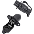 Miniatyrbillede 1 af 5: 3-polet stik og stik 3-polet, 12v traktorstik, Din 9680 vandtæt gave