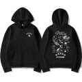 Miniatyrbillede 2 af 5: Brand Kpop Stray Kids 5 Star Art Music Album Zipper Hoodie Korea Style Fashion Zip Up Sweatshirt Mænd Kvinder Casual Pullover Frakker Sort