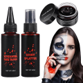 Miniatyrbilde 1 av 5: Realistisk kunstig blodsett Halloween sminke sett 3-i-1 sett for spesialeffektsminke Halloween cosplay klær kle seg ut