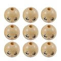 Miniatyrbild 3 av 3: 100 st runda träpärlor Diy String Bead Accessory Laughing Face Träpärla (18 mm)