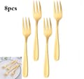 Kitchen Craft Tårtgaffel Set, Rostfritt Stål, Guld 8 st