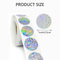 Miniatyrbillede 3 af 5: Rulle med sølvstjernestickers, 1 tomme selvklæbende glitterstjernelabels, 500 stk. Style-3