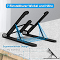 Miniatyrbillede 3 af 4: Højdejusterbart Laptop Stativ Laptop Holder Skridsikkert Stativ Justerbart Notebook Stativ