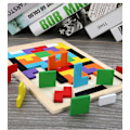 Miniatyrbillede 5 af 5: 2 stk. Træpuslespil \"tangram Tetris\" - Lærende puslespil - Farverige trælegetøj til børn - Undervisningspuslespil - Lærende gavelegetøj