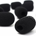 Miniatyrbillede 2 af 5: 100 stk. Mikrofon Headset Vindskærm Svampe Skum Sort Mikrofon Dæksel 30mmx8mm