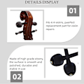 Miniatyrbillede 2 af 5: 4 stk. Professionelle Violin Tuning Pegs Violin Dele Tuning Pegs Violin Tilbehør (sort)