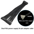 Miniatyrbillede 4 af 5: Dual Psu Strømforsyning 24-pin Atx Motherboard Splitter Kabel,24pin(20+4) Til Atx Motherboard Extensi