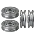 Pikkukuva 1 / 3: 4x Laakeriohjauspyörä U-tyyppinen teräs pyöreä ura joutokäyntipyörä 5x23x6.5mm--