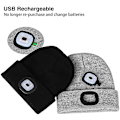 Miniatyrbillede 1 af 3: Led Lighted Beanie Hat.usb Genopladelig håndfri pandelampe Cap.unisex Vinter