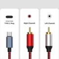 Miniatyrbillede 3 af 5: USB-C til 2 RCA Lydkabel Type C Han til 2 RCA Han Lydkabel 0,5m
