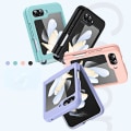 Miniatyrbilde 3 av 5: Skin Feel Solid Color Hinge Protection Shockproof Case For Samsung Galaxy Z Flip 5 Purple