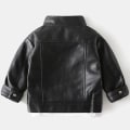 Miniatyrbilde 3 av 5: 2023 Baby Vårklær Skinnjakke Gutter & Jenter Plus Fleece Varm Casual Motorsykkel Skinnjakke For Barn Trendy Beige 18M