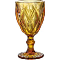 Miniatyrbilde 3 av 5: Fargede vinglass, glassbeger, vintagemønster preget, farget