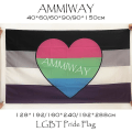 Miniatyrbillede 2 af 5: Alle størrelser Non-binær Biseksuel Combo Pride Flag og Banner Polyester Trykt Regnbue LGBT Enkelt Dobbelt Flag
