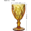Miniatyrbilde 2 av 5: Fargede vinglass, glassbeger, vintagemønster preget, farget