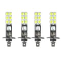 4 stk H1 6000k Super White 80w LED-frontlyktersett Tåkelys