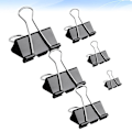 Miniatyrbillede 4 af 5: 90 stk. sorte mappe universelle binder clips sorte papir klemmer papir klemme arrangør metal clips papir binder clips
