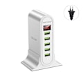 Miniatyrbilde 1 av 5: 5-porters USB-lader LED-skjerm Multi USB 5v 4a Hurtigladestasjon Universal