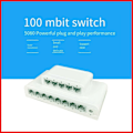 Miniatyrbild 2 av 5: 5 Portars Dataväxel, Nätverkshubb, Desktop Ethernet Splitter, Plug & Play Skärmade Portar Fläktlös Tyst