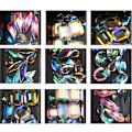 Miniatyrbillede 3 af 3: Art Rhinestone Palet 12 Gitre Farverige Vanddråbe Form Firkantet